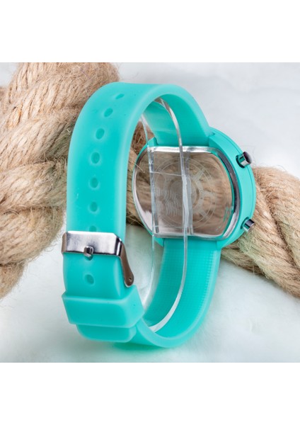 LED Watch Saat Su Yeşili Silikon Kordon Unisex Kol Saati ST-303482 modelleri
