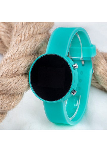LED Watch Saat Su Yeşili Silikon Kordon Unisex Kol Saati ST-303482 fırsatları