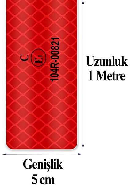 Tüvtürk Onaylı Bant Belgeli Reflektörlü Reflektif Fosforlu Şerit Bant Ikaz Bandıkırmızı 1 Metre 5 cm modelleri
