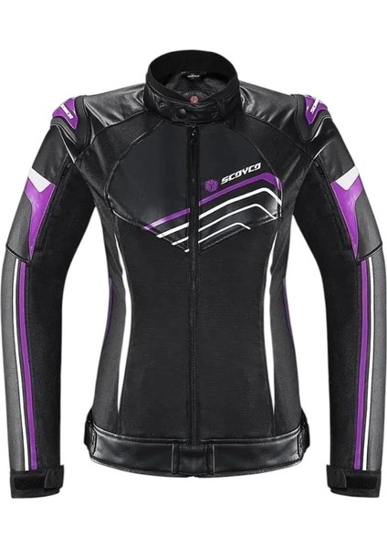 JK153W Korumalı Kadın Motosiklet Montu Mor indirimleri