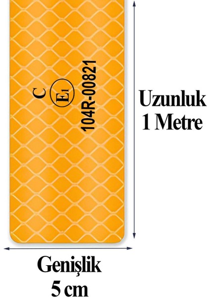 Tüvtürk Onaylı Bant Belgeli Reflektörlü Reflektif Fosforlu Şerit Bant Ikaz Sarı 1 Metre 5 cm Bandı fiyatları