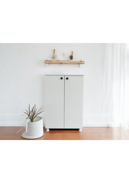 Kahve Kiler Çok Amaçlı İki Kapaklı Dolap 70X34X100
