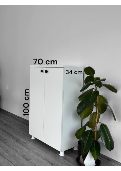Kahve Kiler Çok Amaçlı İki Kapaklı Dolap 70X34X100 fırsatları