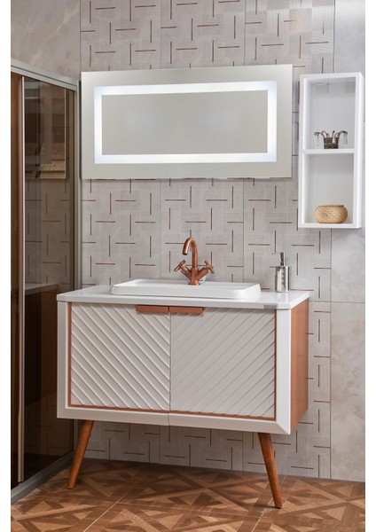 LED Ayna | Dikdörtgen Ledli Banyo Aynası | Dekoratif Ledli Ayna - 100*50 cm