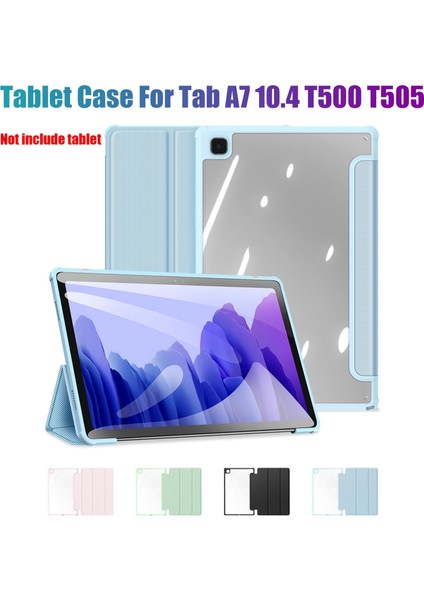 Tablet Kılıfı Tab A7 10.4 T500 T505 2020 Pu+Şeffaf Pc Flip Kılıf Tablet Standı Pu Deri Kılıf (C) (Yurt Dışından)