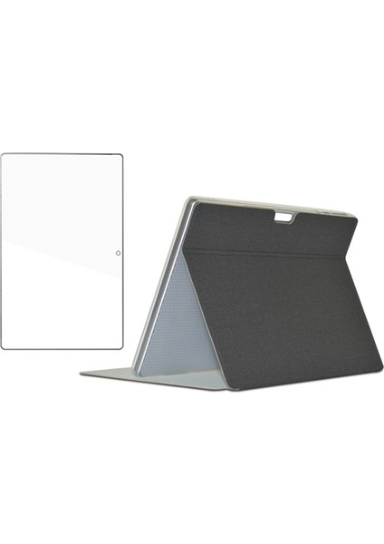 Pu Tablet Kılıfı + Ekran Koruyucu M30/M30 Pro 10.1 Inç Tablet Kapaklı Kılıf Tablet Standı (Siyah) (Yurt Dışından)