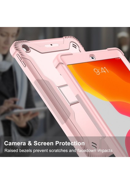 2019/2020 10.2 Inç Koruyucu Kılıf Darbeye Dayanıklı Sağlam Kabuk Braketli Çocuk Düşme Korumalı Kılıf Gül Altın (Yurt Dışından) fırsatları