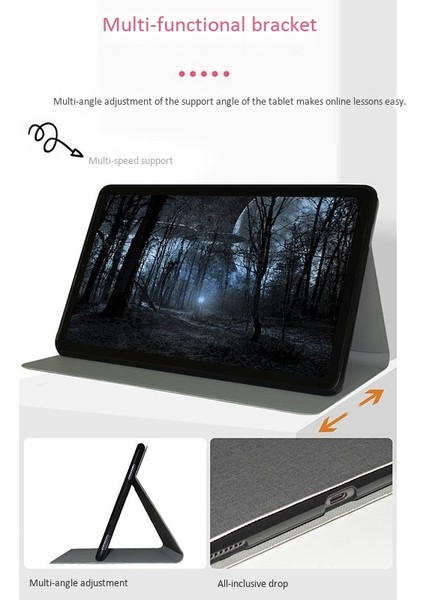 Tablet Kılıfı + Ekran Koruyucu IPLAY40 Tablet 10.4 Inç Pu Deri Kılıf Flip Kılıf Kapak (Koyu Gri) (Yurt Dışından) fiyatları