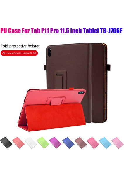 Tab P11 Pro 11.5 Inç Tablet TB-J706F Koruma Kılıfı Tablet Standı Izleme Için (Pembe) (Yurt Dışından)