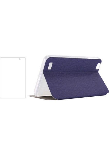 Pu Deri Tablet Kılıfı + Ekran Koruyucu P80 P80X P80H 8 Inç Tablet Düşmeye Karşı Kapaklı Kılıf Tablet Standı (Mavi) (Yurt Dışından)