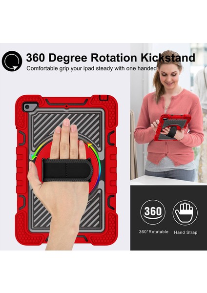 Mini4/5 Koruyucu Kılıf 7.9 Inç 360° Dönebilen Braketli Düşmeye Karşı Koruyucu Kılıf (Siyah+Kırmızı) (Yurt Dışından) fırsatları