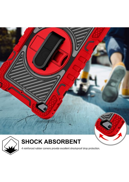 Mini4/5 Koruyucu Kılıf 7.9 Inç 360° Dönebilen Braketli Düşmeye Karşı Koruyucu Kılıf (Siyah+Kırmızı) (Yurt Dışından) indirimleri