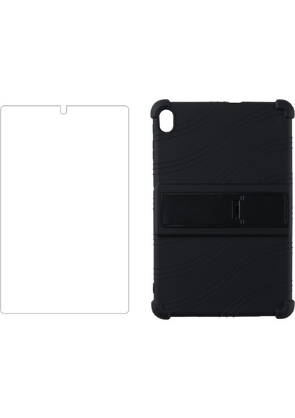 Silikon Kılıf + Ekran Koruyucu IPLAY40 Tablet 10.4 Inç Tablet Kılıfı Ayarlanabilir Tablet Standı (Siyah) (Yurt Dışından)