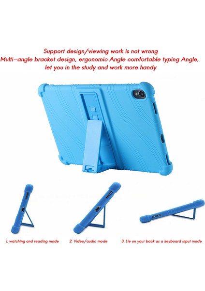 Silikon Kılıf + Ekran Koruyucu IPLAY40 Tablet 10.4 Inç Tablet Kılıfı Ayarlanabilir Tablet Standı (Siyah) (Yurt Dışından)