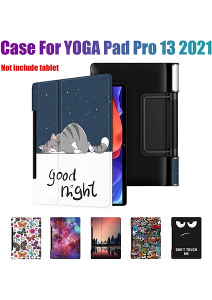 Yoga Pad Pro 13.0 Inç 2021 YT-K606F Tablet Kılıfı Için Pu Kılıf Pu Deri Kılıf Düşme Önleyici Kapak Tablet Standı (F) (Yurt Dışından)