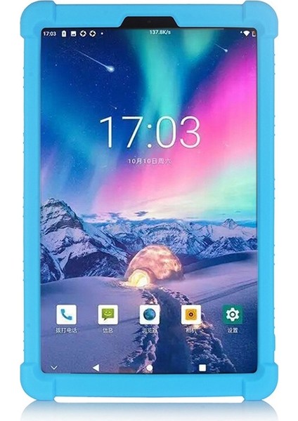 IPLAY30/IPLAY30 Pro Tablet 10.5 Inç Tablet Kılıfı Düşmeye Karşı Dayanıklı Tablet Standlı (Açık Mavi) Silikon Kılıf (Yurt Dışından)