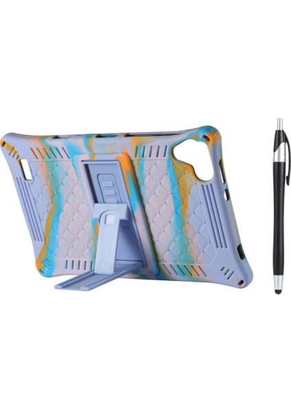P80 P80X P80H 8 Inç Tablet Düşmeye Karşı Dayanıklı Tablet Kılıfı Kalemli Tablet Standı (Açık Pembe Mor) Için Silikon Kılıf (Yurt Dışından)