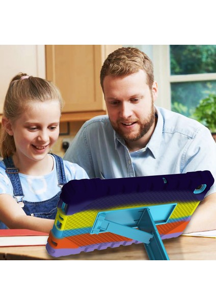 Tablet Kılıfı Yumuşak Silikon Toz Geçirmez Düşmeye Dayanıklı Çizilmeye Dayanıklı Standlı Galaxy Tab A7 Lite 8.7 2021, Renkli Tip3 (Yurt Dışından) fırsatları