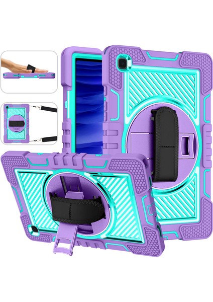 Tab A7 T500/T505 10.4 Inç Koruyucu Kılıf 360° Dönebilen Braket Koruyucu Kılıf (Mor+Nane Yeşili) (Yurt Dışından) modelleri