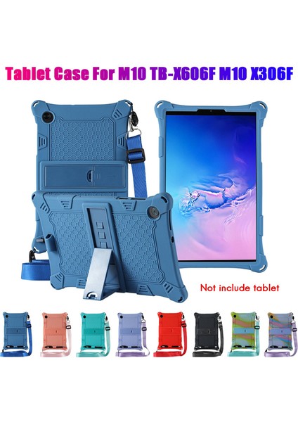 M10 TB-X606F/M10 X306F 10.3 Inç Tablet Kılıfı Için Silikon Kılıf Tablet Standı ve Askısı (Mor Pembe) (Yurt Dışından)