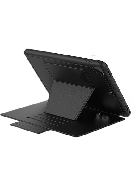 Tablet Pc Kılıfı 9.7 Air2 Çok Fonksiyonlu Kart Tablet Deri Kılıf Flip Braket (2017/2018) Siyah (Yurt Dışından)