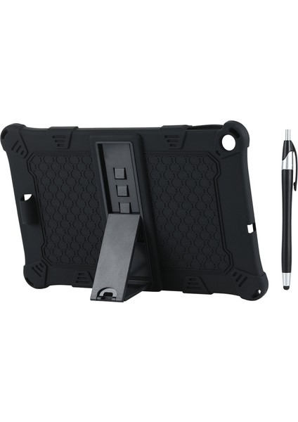 ALLDOIPLAY20/IPLAY20 Pro 10.1 Inç Tablet Silikon Kılıf Tablet Standı ve Kalemle (Siyah) (Yurt Dışından)