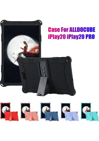 ALLDOIPLAY20/IPLAY20 Pro 10.1 Inç Tablet Silikon Kılıf Tablet Standı ve Kalemle (Siyah) (Yurt Dışından)