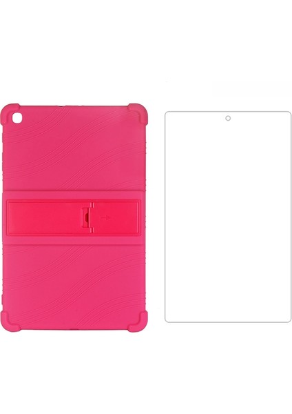 Tablet Kılıfı + Ekran Koruyucu IPLAY30/IPLAY30 Pro Tablet 10.5 Inç Silikon Kılıf (Gül Kırmızısı) (Yurt Dışından)