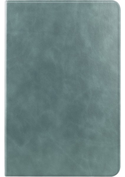 Tab A7 T500 T505 Iki Katlı Taklit Inek Derisi Desenli Midye Kabuğu Taşınabilir Tablet Kılıfı (Yeşil) (Yurt Dışından)