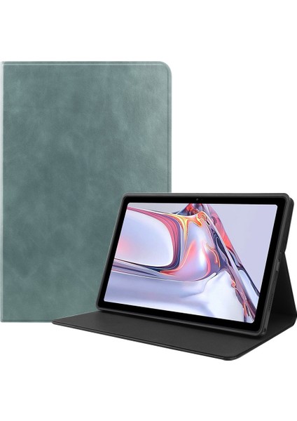 Tab A7 T500 T505 Iki Katlı Taklit Inek Derisi Desenli Midye Kabuğu Taşınabilir Tablet Kılıfı (Yeşil) (Yurt Dışından) modelleri