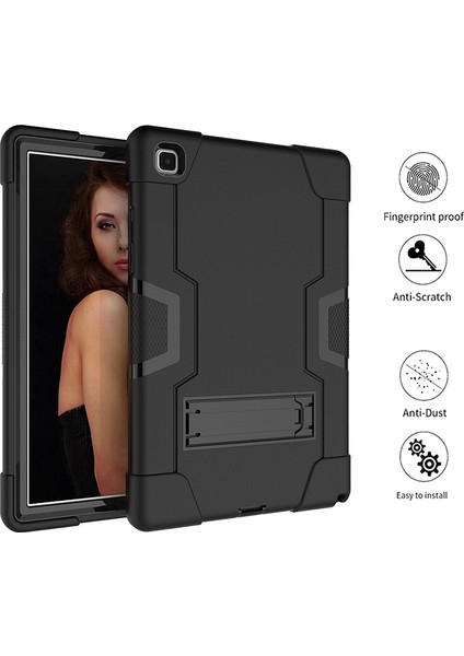 Galaxy Tab A7 T500 T505 Aşınmaya Dayanıklı Tablet Koruyucu Kılıf Braketli (Siyah) (Yurt Dışından) modelleri