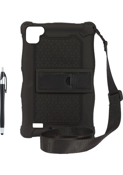 P85 Kılıfı Için 8 Inç Tablet Kılıfı Tablet Standı Koruyucu Silikon Kılıf P85 Kılıfı Için Kalem ve Kayışla (B) (Yurt Dışından)