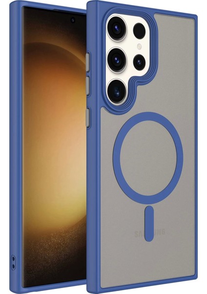 Galaxy S23 Ultra Kılıf Mat Arka Yüzey Wireless Şarj Özellikli Zore Flet Magsafe Kapak