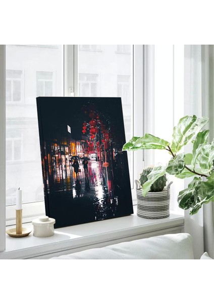 Şehirde Yağmur Kanvas Tablo fiyatları