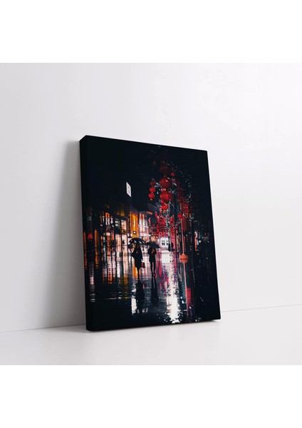 Şehirde Yağmur Kanvas Tablo modelleri