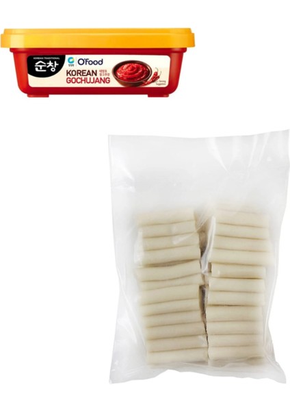 Tteokbokki Kore Pirinç Keki 1 kg + Gochujang Kore Acı Biber Ezmesi 170 gr Set