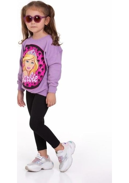 Kız Çocuk Barbie Baskılı Takım
