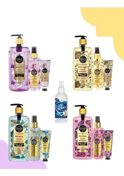 Efsane Perfume Jewels Serisi Duş Jeli, Vücut Sprey,krem