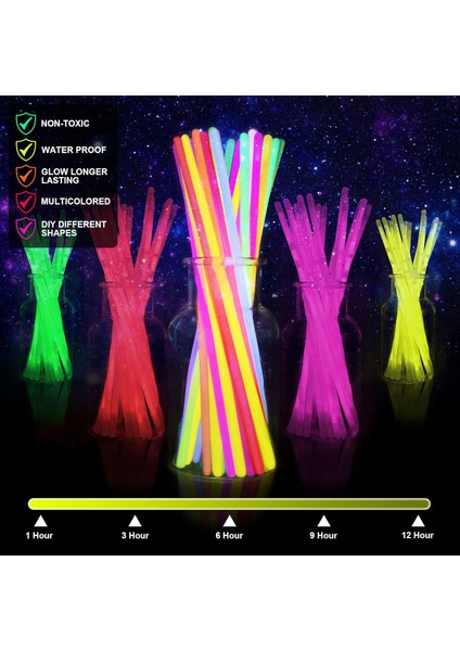 Glow Stick Fosforlu Kırılan Çubuk (50 Adet) Sınırsız Eğlence
