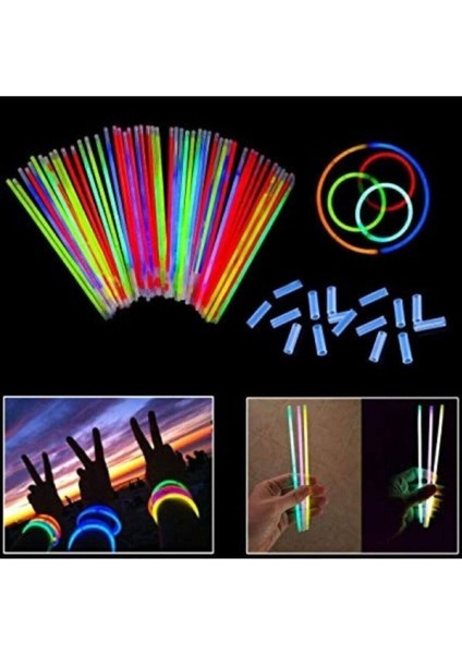 Glow Stick Fosforlu Kırılan Çubuk (50 Adet) Sınırsız Eğlence