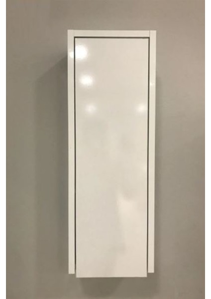 Çok Amaçlı Banyo Boy Dolabı 70 cm Mdf Parlak Beyaz