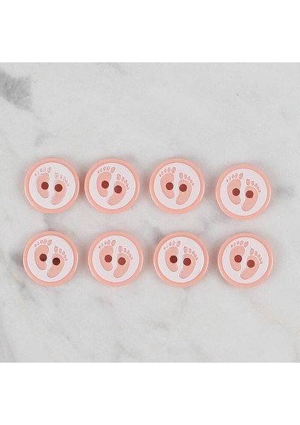 Crafts Yavruağzı 8 Li Ayak Izi Düğme - 434 fiyatları