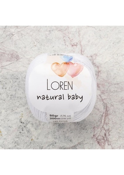 Natural Baby Beyaz El Örgü Ipi - R001 - 33829