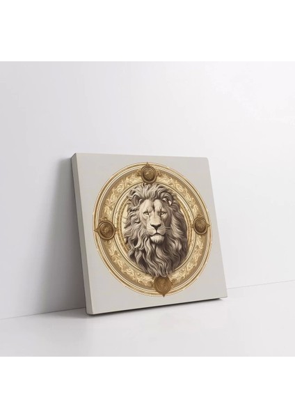 Yuvarlak Aslan Kanvas Tablo fiyatları
