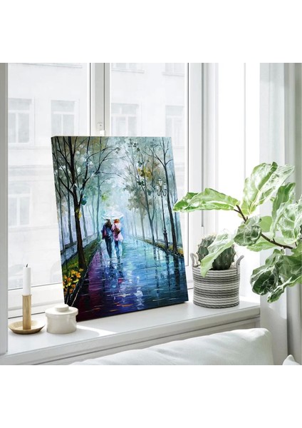 Yağmurlu Park Yolu Kanvas Tablo fiyatları