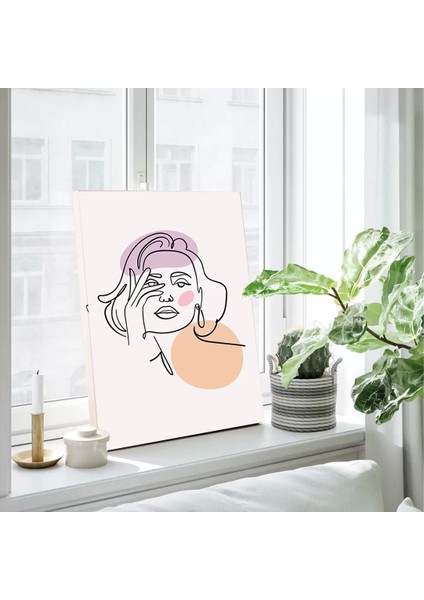 Siyah Kadın Çizim Kanvas Tablo fiyatları