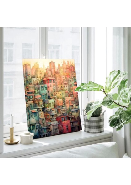 Soyut Şehir Blokları Kanvas Tablo fiyatları