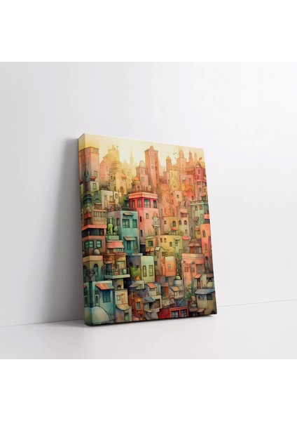 Soyut Şehir Blokları Kanvas Tablo modelleri