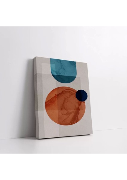 Mavi Turuncu Geometrik Kanvas Tablo modelleri