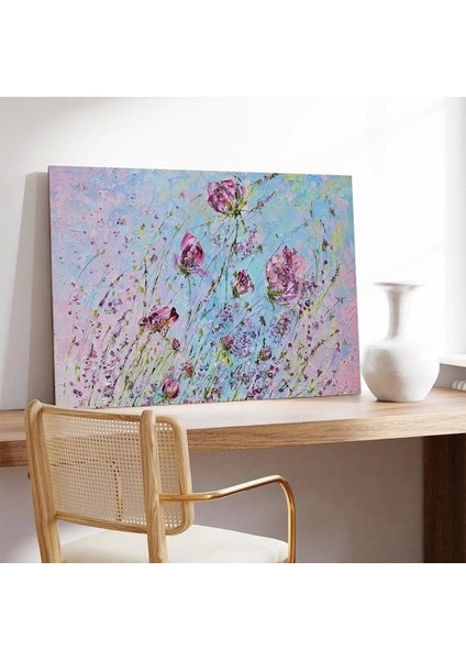 Soyut Pembe Çiçek Kanvas Tablo modelleri